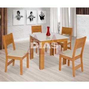 CJ MESA 4C SAO CARLOS MILENA QUADRADA 80x80 FREIJO / OFF WHITE