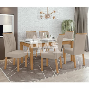 CJ MESA 6C LOPAS ARIES CANT.COPO CAD APOGEU 180X90 NATURALE CREME AMEN