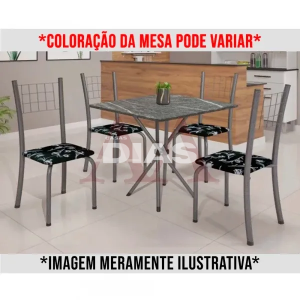 CJ MESA SOMA 4C DANY 70X70 QUADRADA FLORAL CINZA LACA