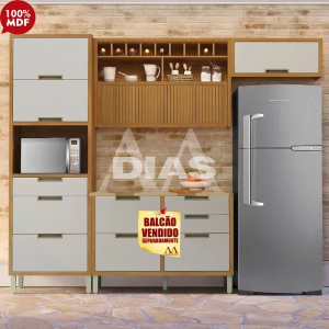 COZINHA NESHER IMPERATRIZ COMPACTA FREIJO/OFF WHITE 500784