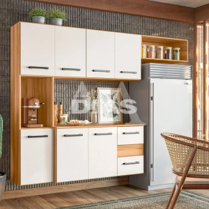 COZINHA NICIOLI COMPACTA JULIETE C/ BALCAO FREIJO/OFF WHITE