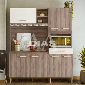 KIT 7P 1G NICIOLI YARA 160 CARVALHO NATURE/OFF WHITE CRISTAL