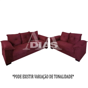 CJ ESTOFADO LIFESPUMA 2/3 LUGARES PAULINHA VINHO