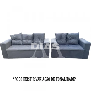 CJ ESTOFADO RG FLEX 2/3 LUGARES TURIM CINZA