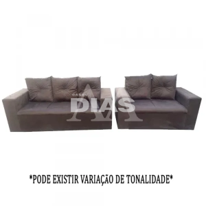 CJ ESTOFADO RG FLEX 2/3 LUGARES TURIM MARROM