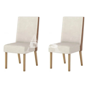 CJ 02 CADEIRAS HENN ANNE TEC/ LINHO NATURE/COURANO