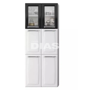 PANELEIRO ITATIAIA DUPLO ALTO C/ VIDRO LUCE IPLDV-70 BRANCO / PRETO 12