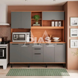 KIT TELASUL 8P C/ NICHO CASTANHA FREIJO / CINZA