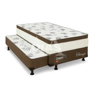 CAMA BOX 88X188X47 DREAM FLEX CHICAGO C/ AUXILIAR