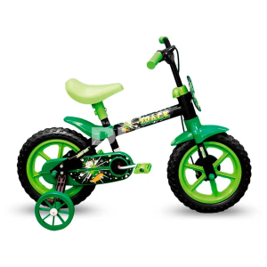 BICICLETA TK3 TRACK ARCO IRIS ARO 12 INFANTIL S/MARCHA PRETO/VERDE