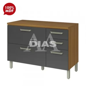 BALCAO NESHER 2P 3G PRINCESA 120CM FREIJO/GRAFITE 500866