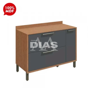 BALCAO RONIPA 2P 1G SYRAH 120CM P/ PIA CASTANHO / CHUMBO