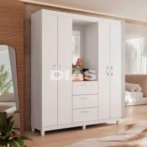 ROUPEIRO 4P ABRIR 3G CAEMMUN CLAPTON 1.5 C/ ESPELHO BRANCO PERFECT