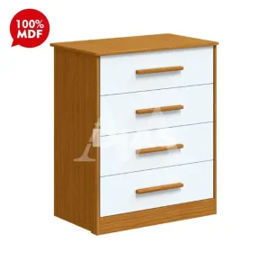 GAVETEIRO 4G PEROBA CHARLO BRANCO BRILHO/AMENDOA