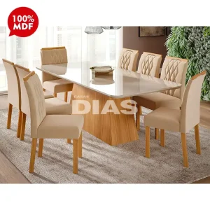 CJ MESA 8C CIMOL HELENA RETANGULAR 210X100 NATURE/OFF WHITE/LINHO BEGE