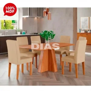 CJ MESA 6C CIMOL MAITE S/VIDRO RETANGULAR 160X80 CINAMOMO/GENGIBRE